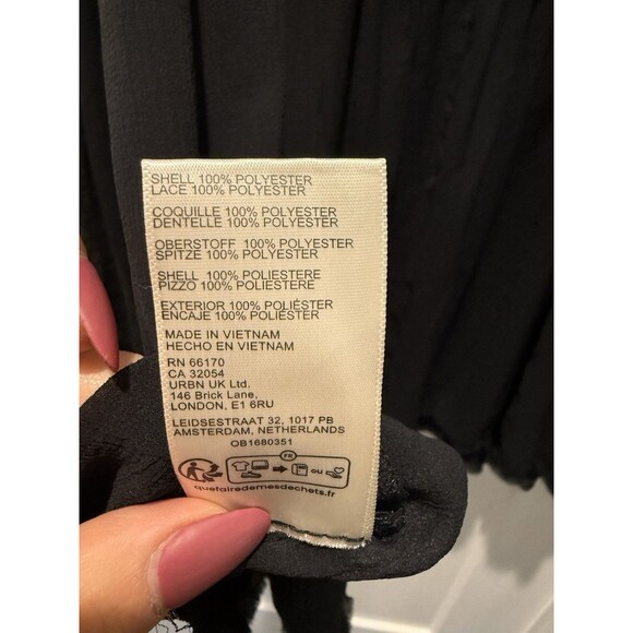 $168 Free People Magdalene Sweetheart Neck Long Sleeves Crochet Tunic Boho NWT M - Picture 7 of 7